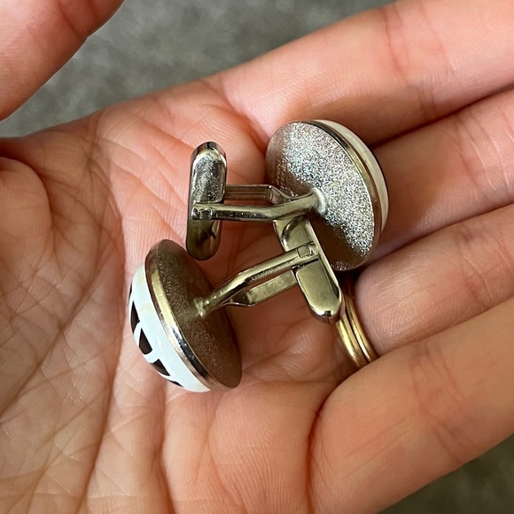 Vintage Duchamp London Cufflinks Good Morning Good Night Sun Mood Black White - Picture 4 of 7